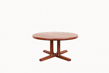 Round solid teak coffee table by Dyrlund, 1970s