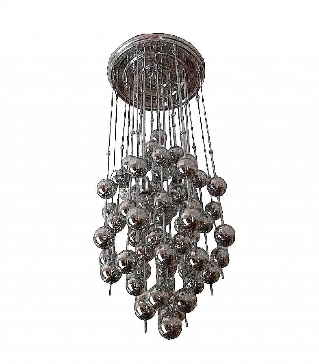 Metal chandelier attributed to Verner Panton for J. Lüber Ag, 1970s 2