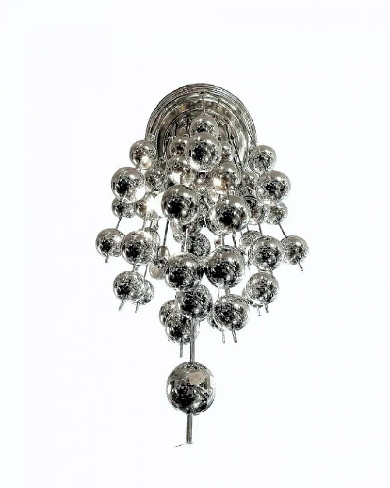Metal chandelier attributed to Verner Panton for J. Lüber Ag, 1970s 3