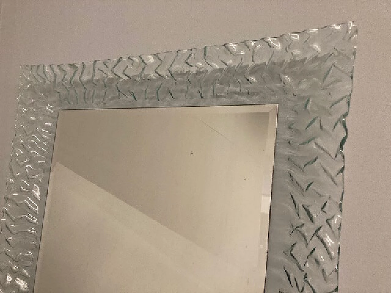 Aquamarine Murano glass wall mirror, 1970s 5