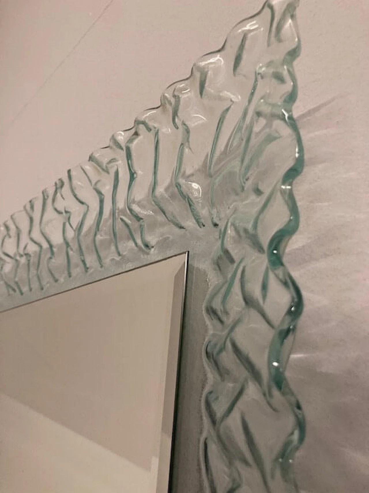 Aquamarine Murano glass wall mirror, 1970s 9