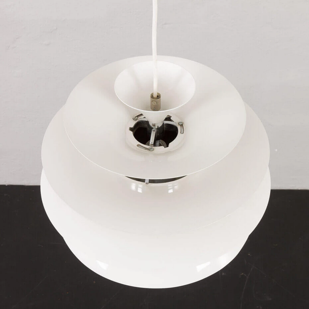 PH Snowball white chandelier by Poul Henningsen for Louis Poulsen, 1980s 1