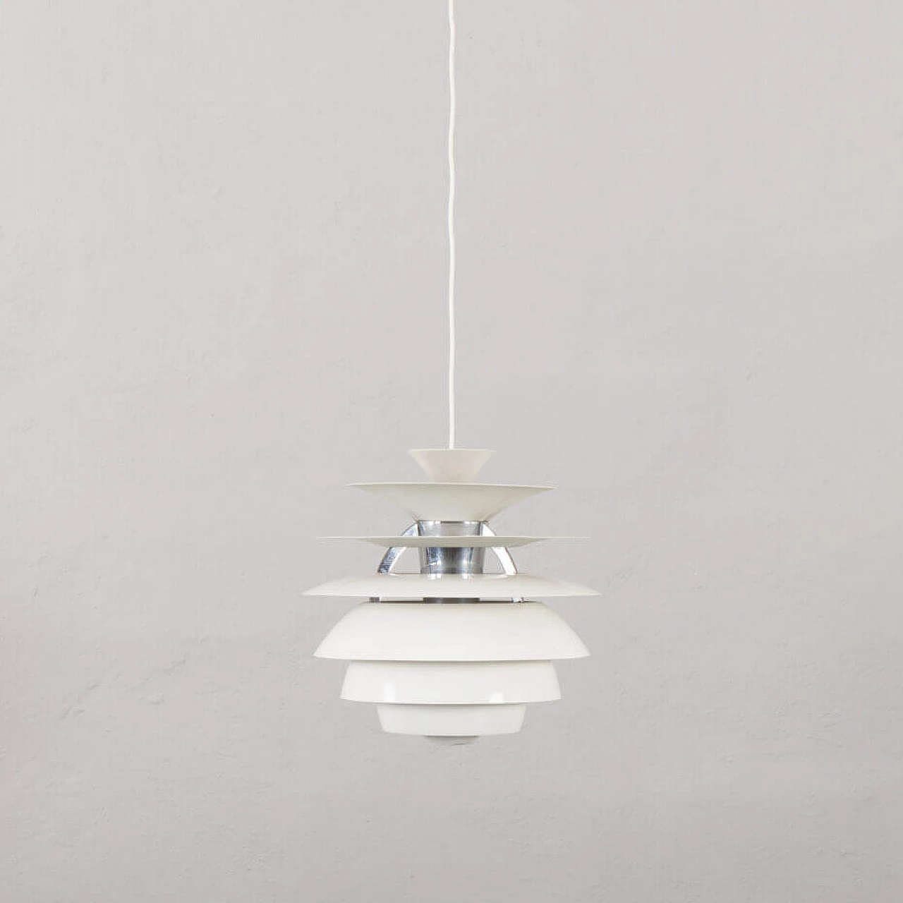 PH Snowball white chandelier by Poul Henningsen for Louis Poulsen, 1980s 4