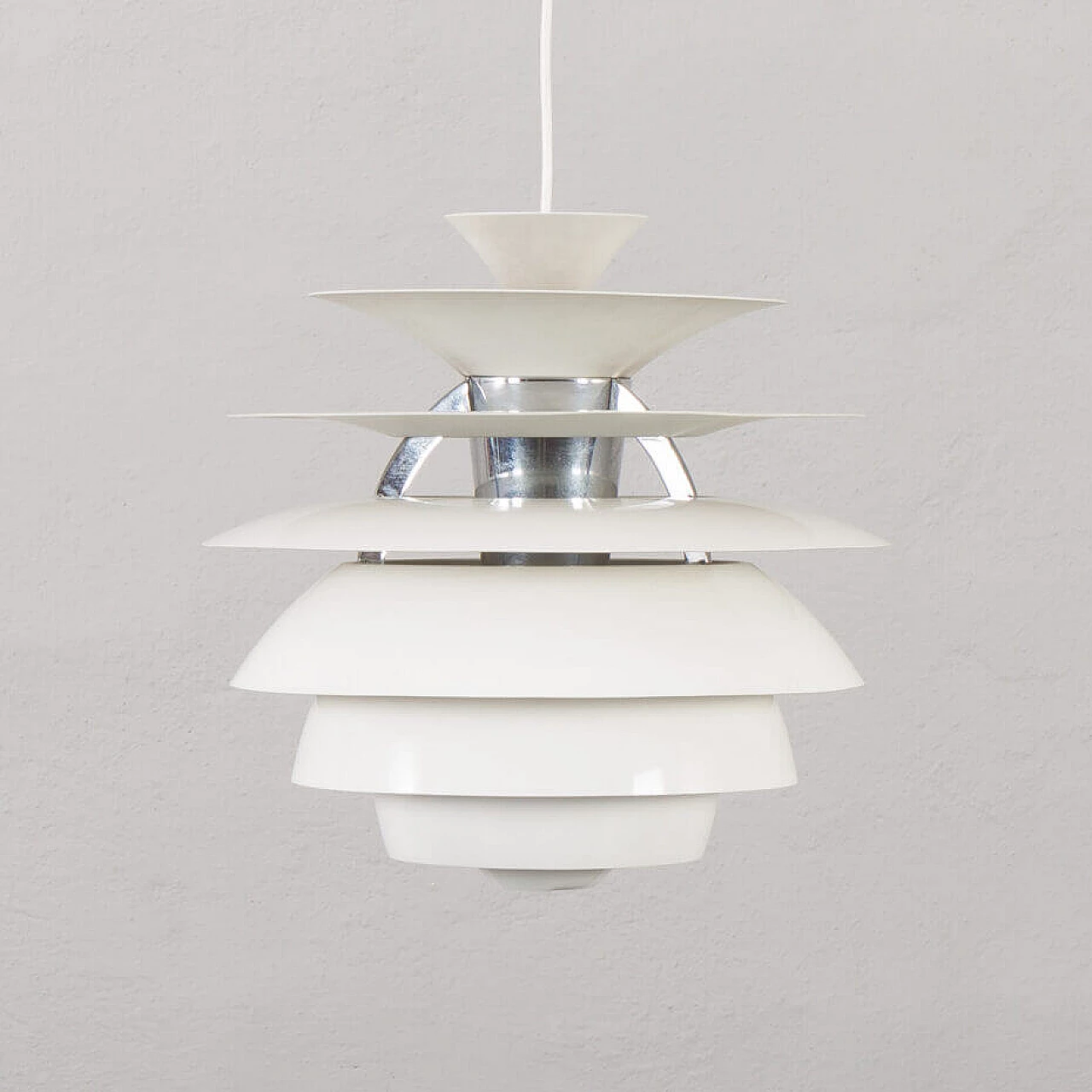 PH Snowball white chandelier by Poul Henningsen for Louis Poulsen, 1980s 5