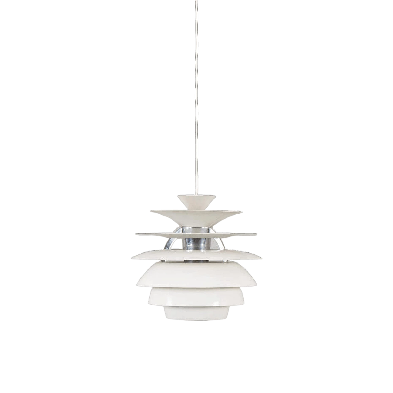 PH Snowball white chandelier by Poul Henningsen for Louis Poulsen, 1980s 12