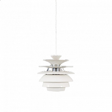 PH Snowball white chandelier by Poul Henningsen for Louis Poulsen, 1980s