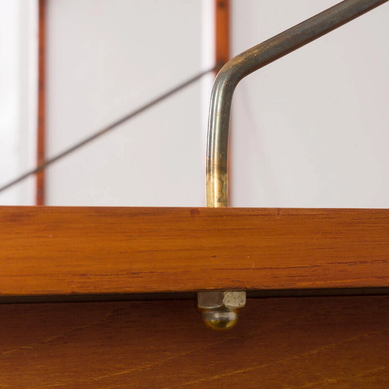Danish teak wall-mounted bookcase with desk and drawer unit by Preben Sorensen for PS Systems, 1960s 14