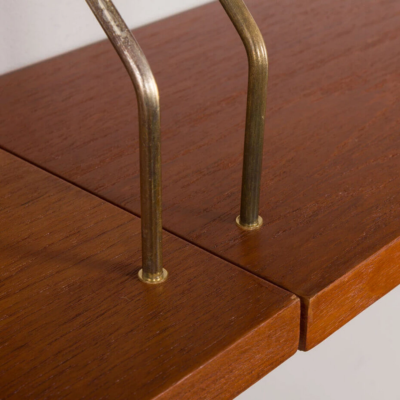 Danish teak wall-mounted bookcase with desk and drawer unit by Preben Sorensen for PS Systems, 1960s 15