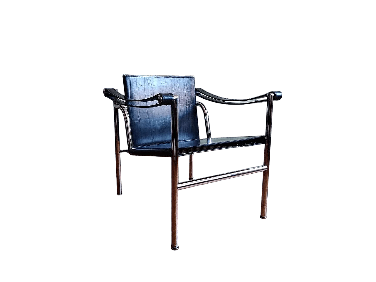 LC1 leather armchair with chrome frame by Le Corbusier 26