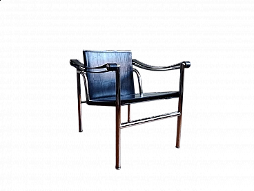 LC1 leather armchair with chrome frame by Le Corbusier