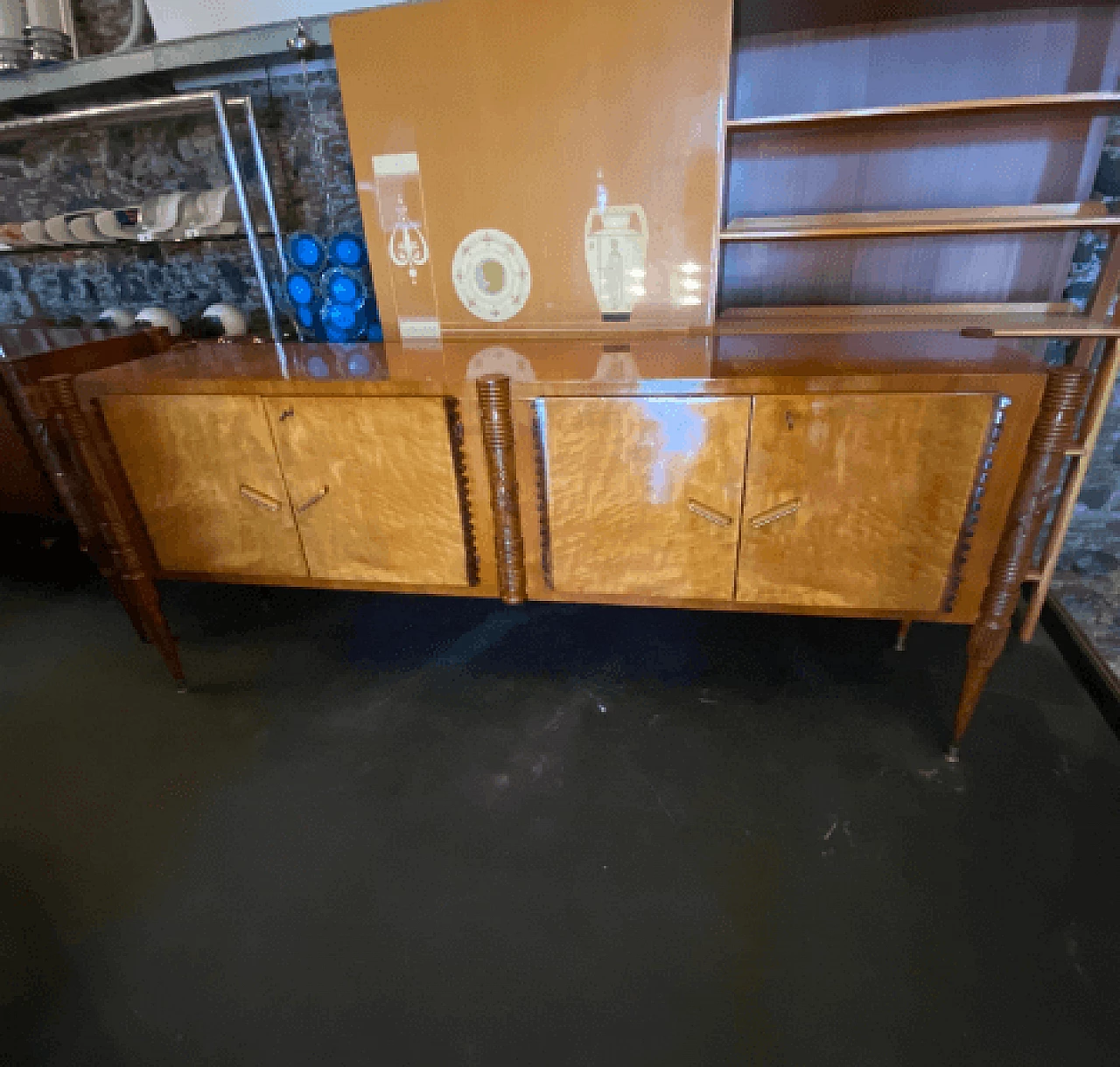 Carved wood sideboard by Pier Luigi Colli, 1950s 2