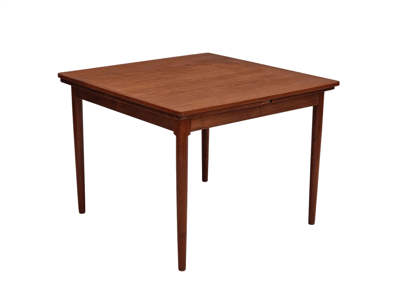 Danish teak wood extendable table, 1960s 12