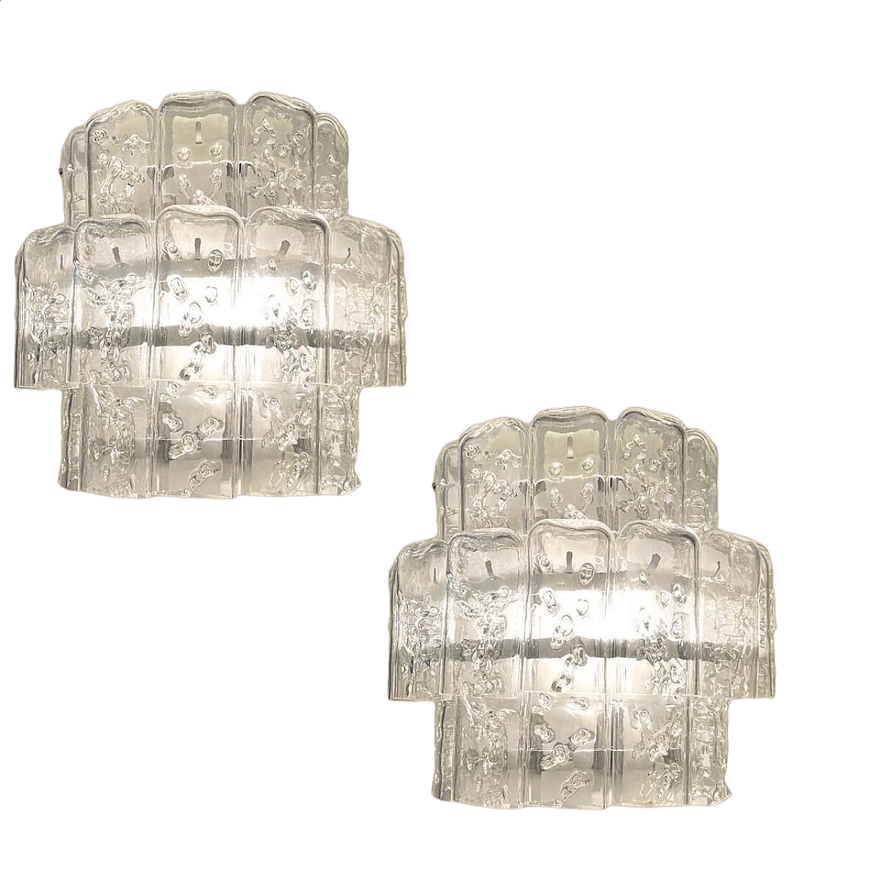 Pair of Murano glass wall lights attributed to Toni Zuccheri, 1970s 10