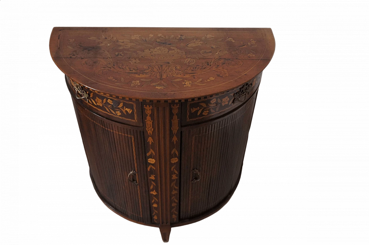 Wooden corner console table with inlays, early 20th century 22