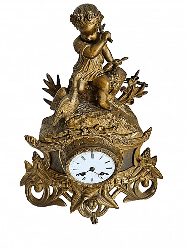 Gilded bronze Parigina table clock, 19th century
