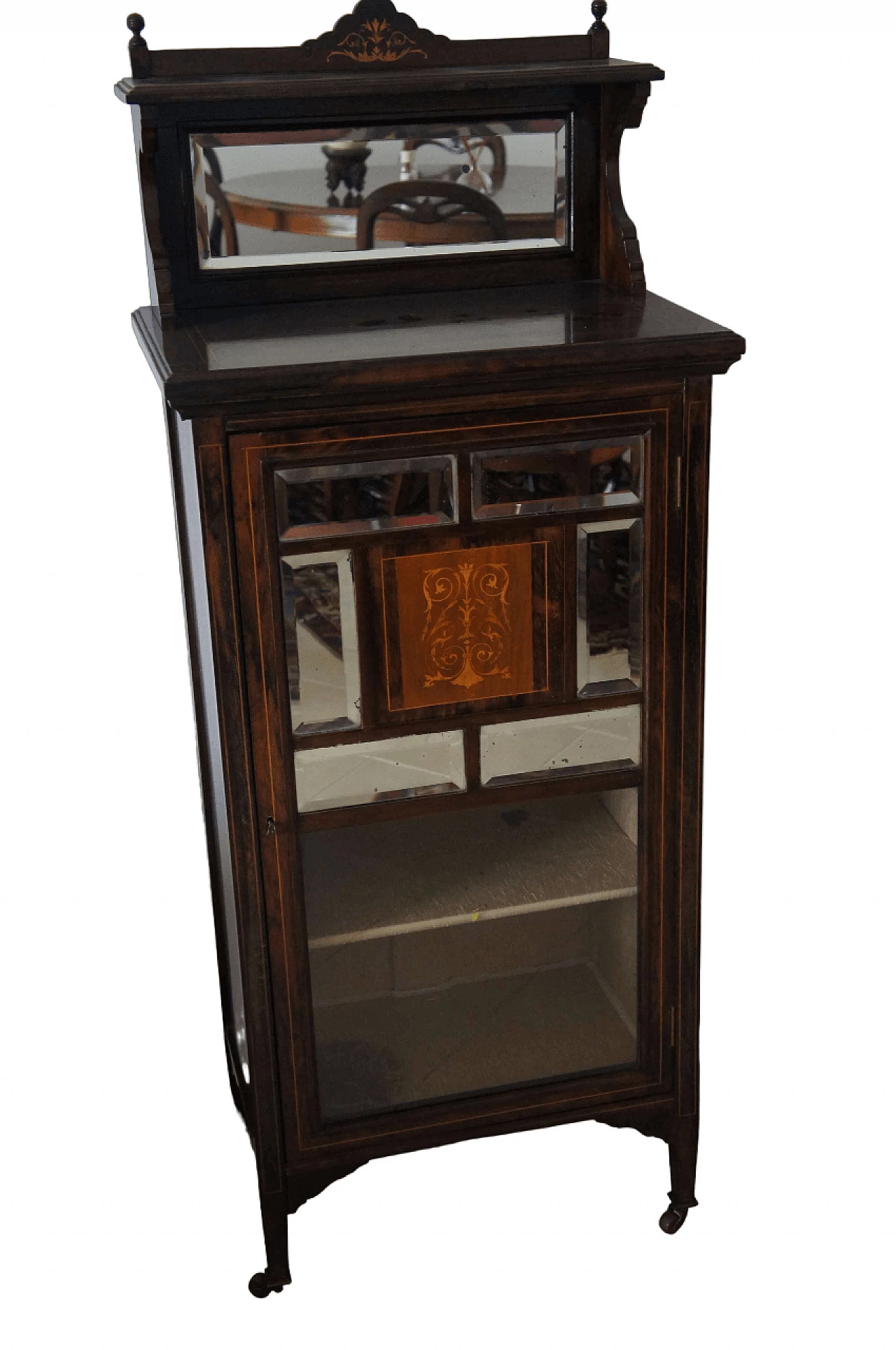English Edwardian sideboard with display case, late 19th century 12