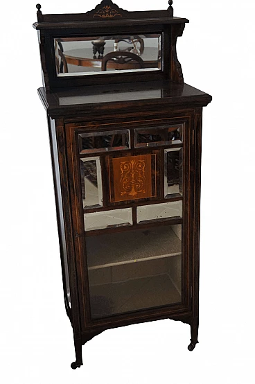 English Edwardian sideboard with display case, late 19th century