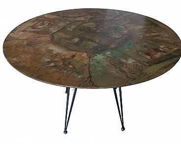 Table by Cumino decorated by Bottega d'Arte Decalage, 1957