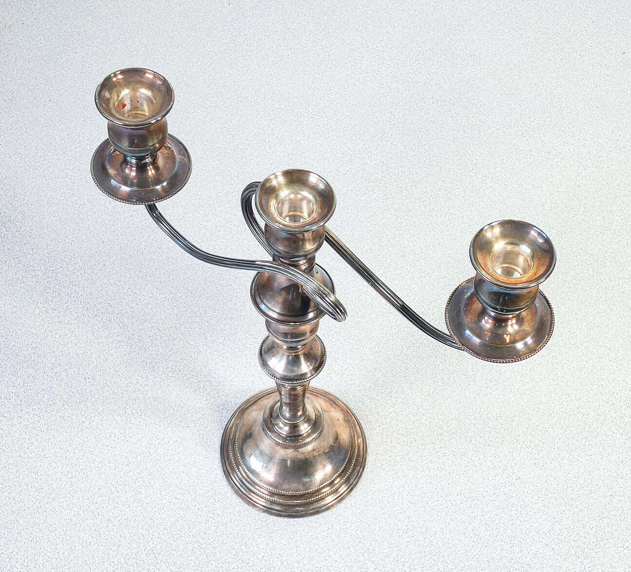 Coppia di candelabri a tre lumi Old Sheffield in silver plate, inizio '900 8
