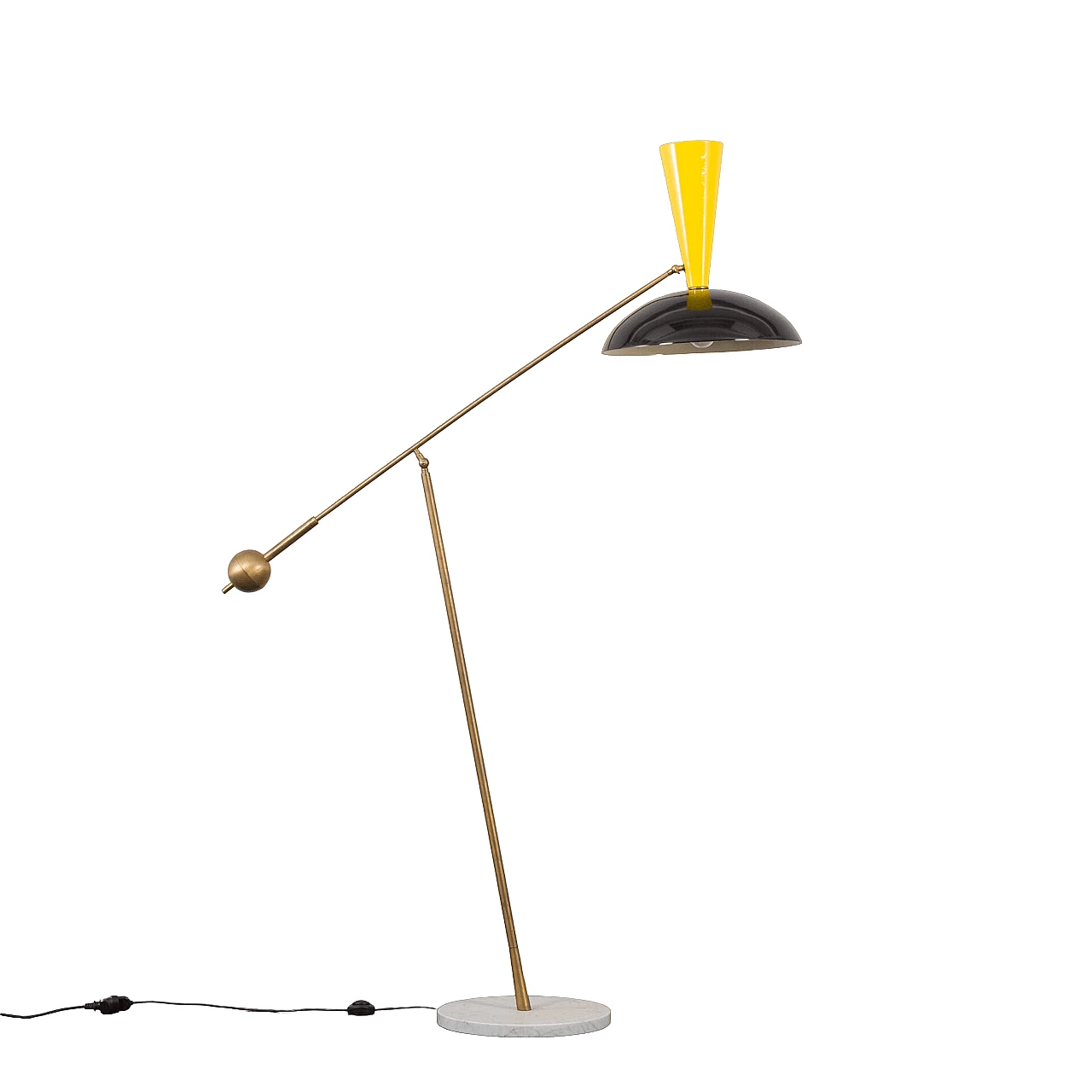 Marble and metal floor lamp in the style of Stilnovo, 2000s 16
