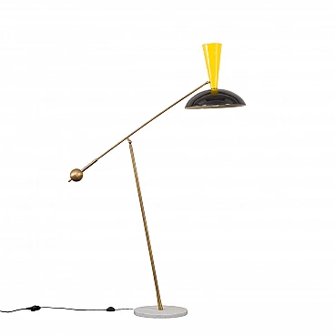 Marble and metal floor lamp in the style of Stilnovo, 2000s