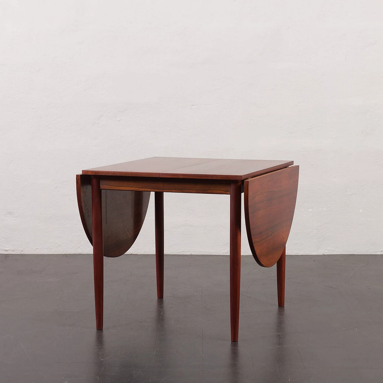 Rosewood dining table with drop-leaf in the style of Arne Vodder, 1960s 1