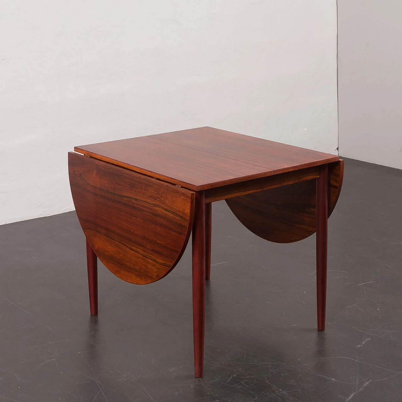 Rosewood dining table with drop-leaf in the style of Arne Vodder, 1960s 10