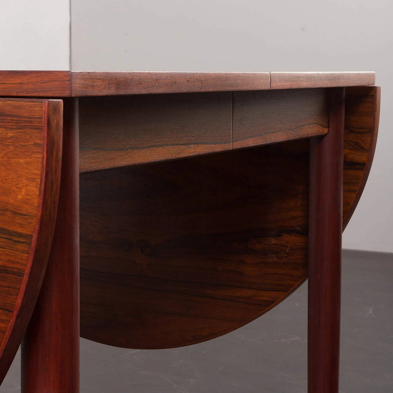 Rosewood dining table with drop-leaf in the style of Arne Vodder, 1960s 12