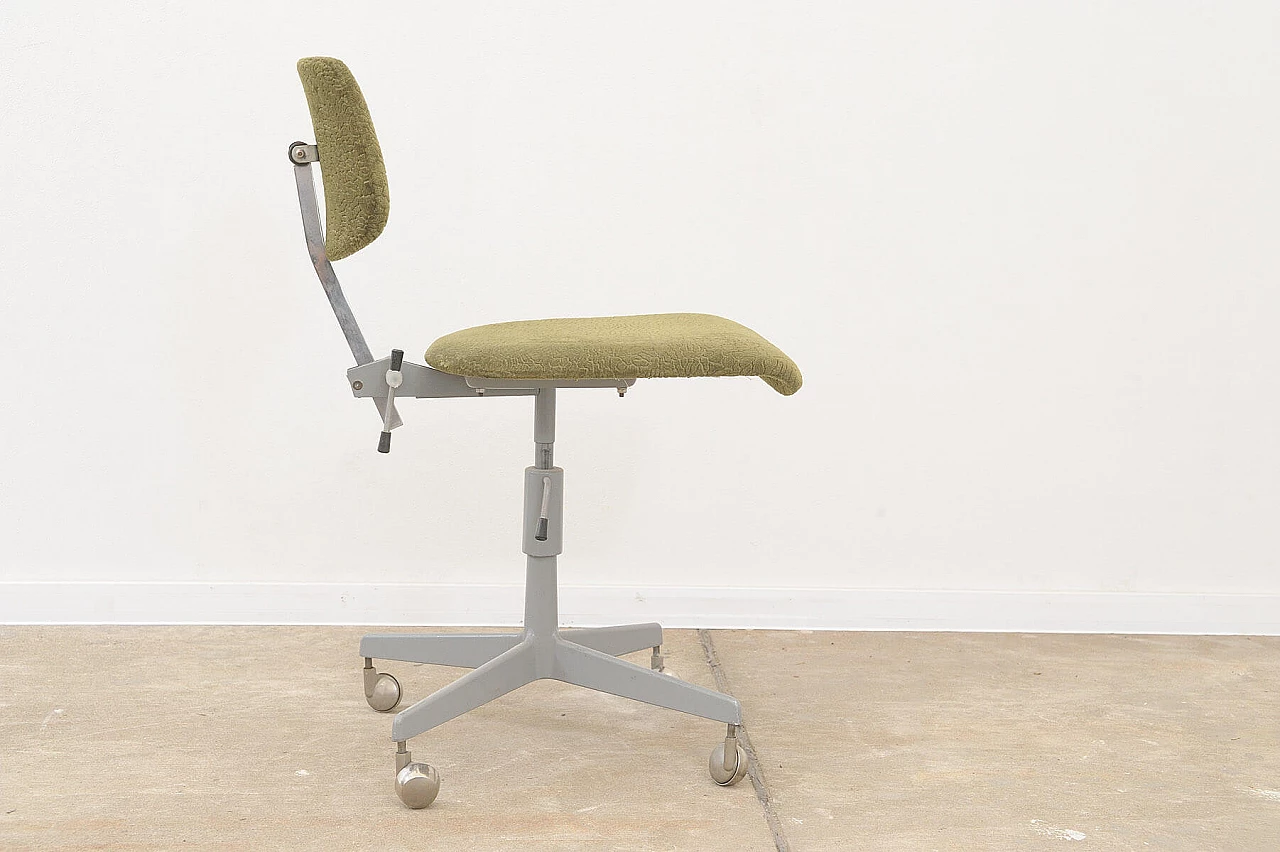 Plastic, fabric and iron swivel chair by Kovona, 1950s 7