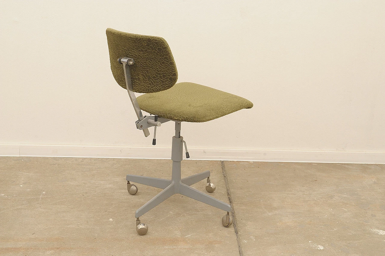 Plastic, fabric and iron swivel chair by Kovona, 1950s 9