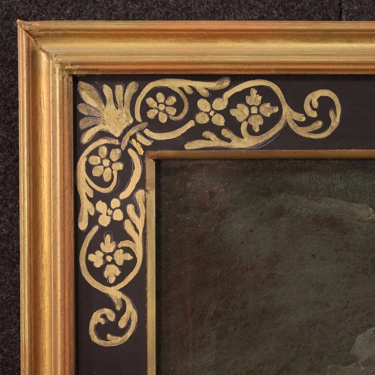 Landscape with hunting dogs and partridges, oil painting on canvas, 18th century 13