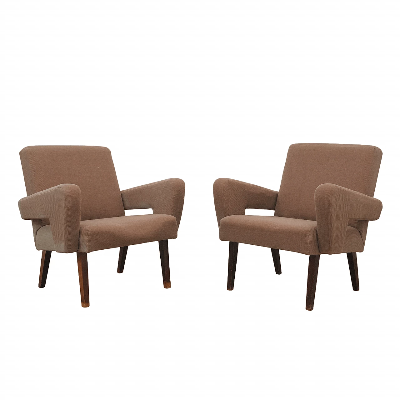 Pair of armchairs with beech legs by Jitona, 1970s 1