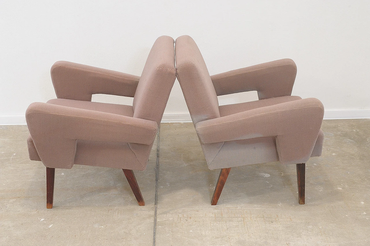 Pair of armchairs with beech legs by Jitona, 1970s 2