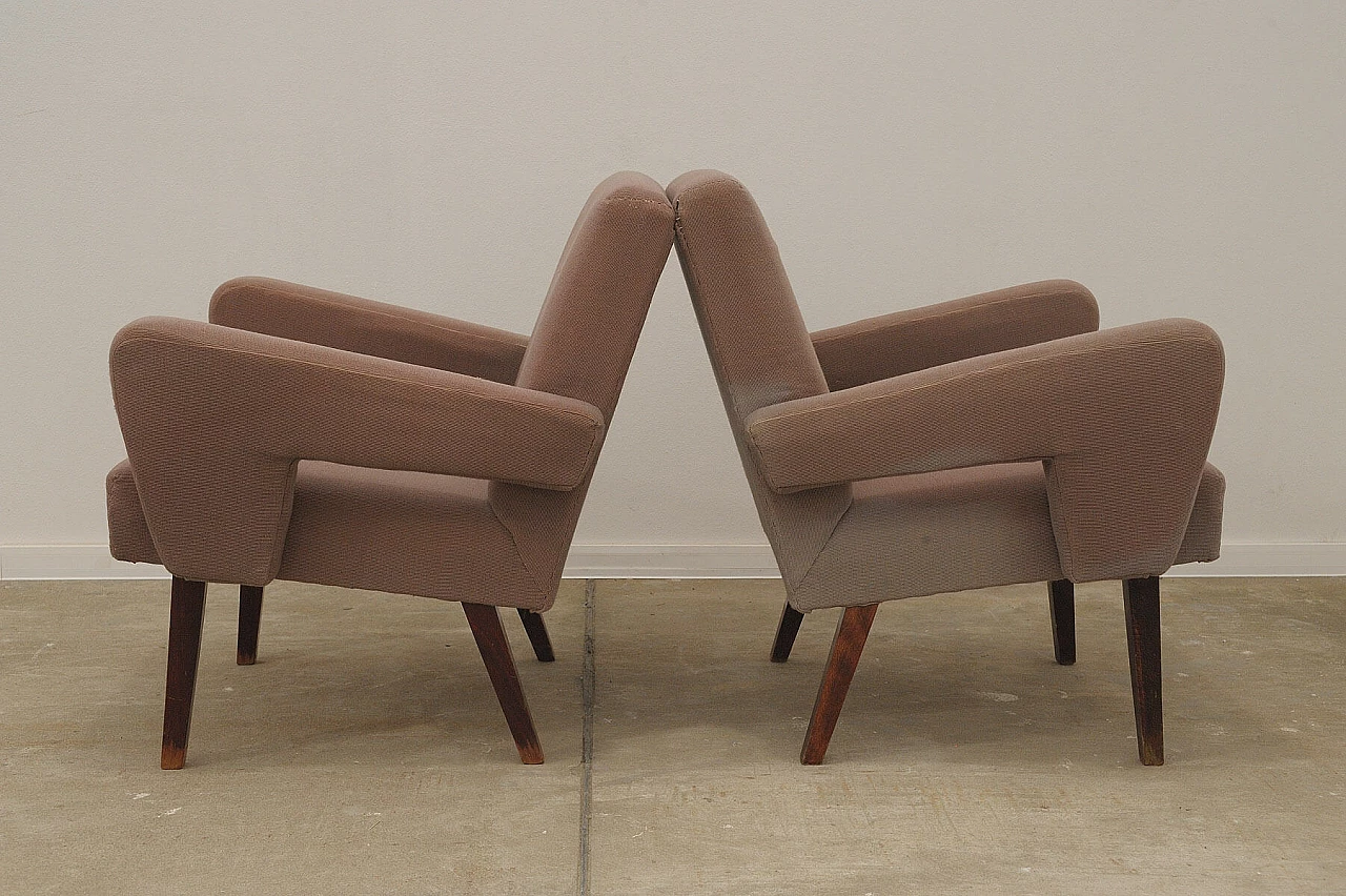 Pair of armchairs with beech legs by Jitona, 1970s 3