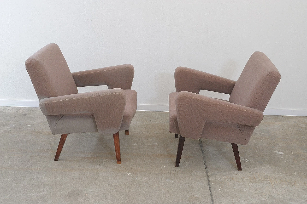 Pair of armchairs with beech legs by Jitona, 1970s 7