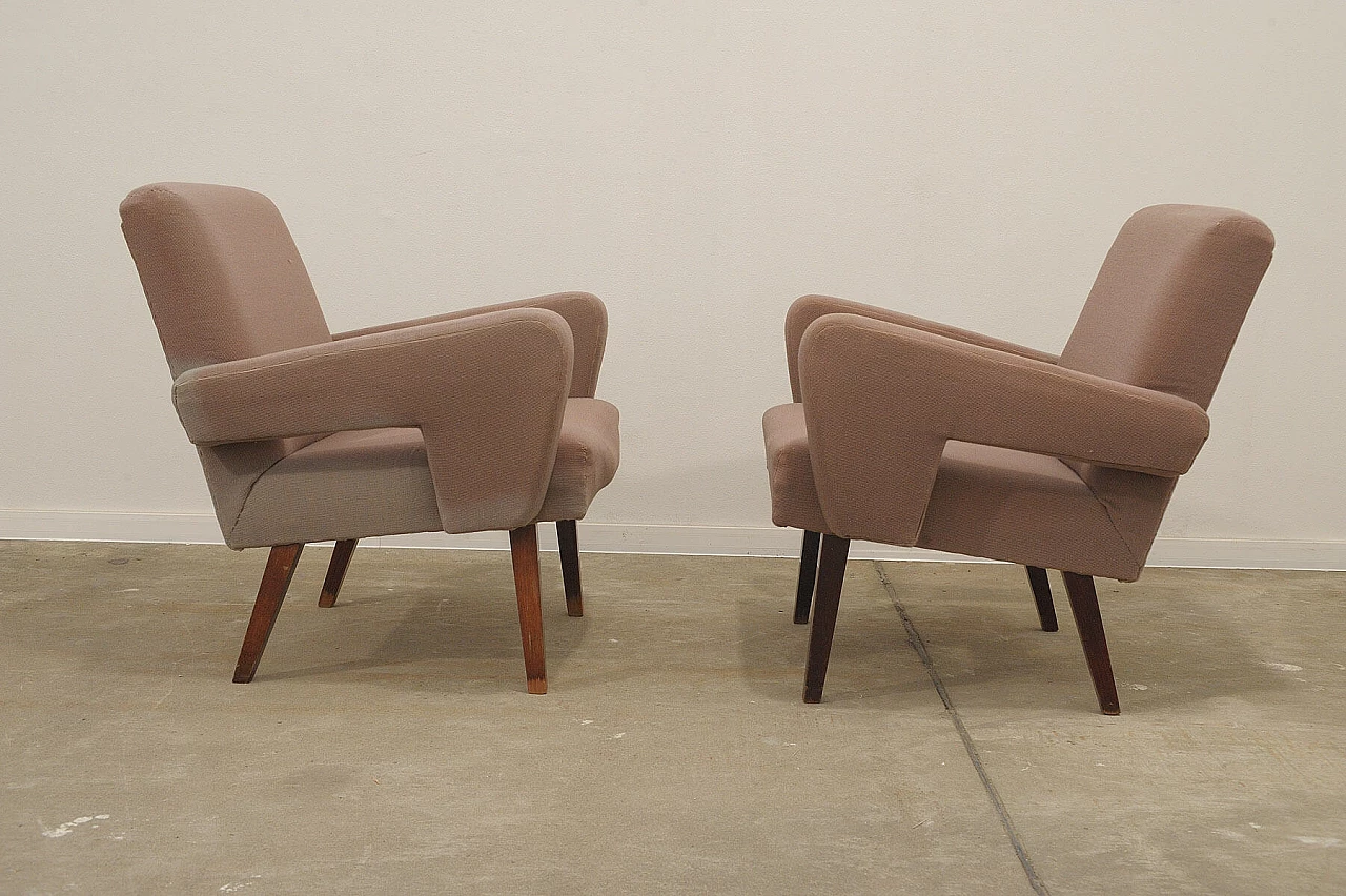 Pair of armchairs with beech legs by Jitona, 1970s 8