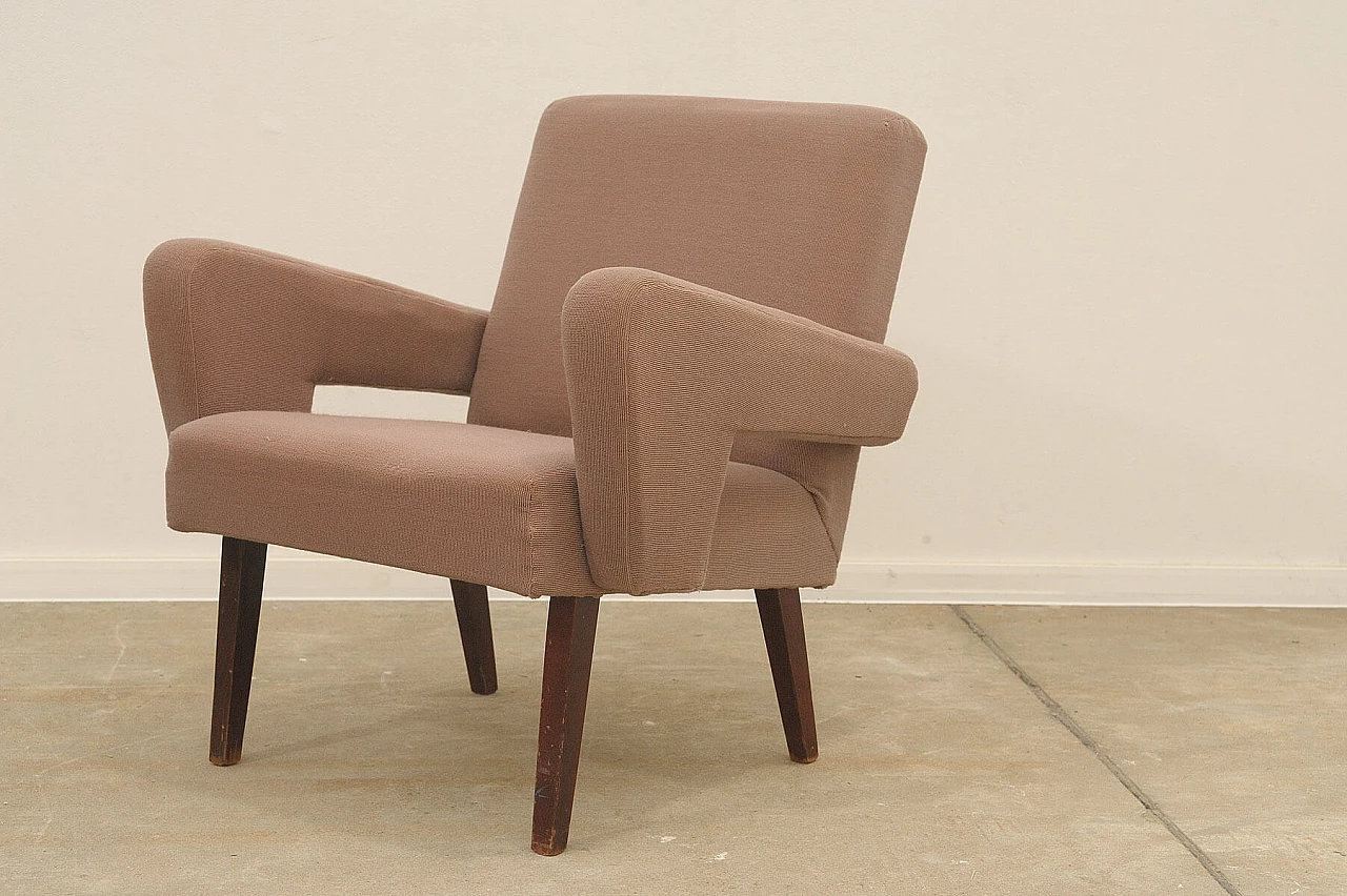 Pair of armchairs with beech legs by Jitona, 1970s 12