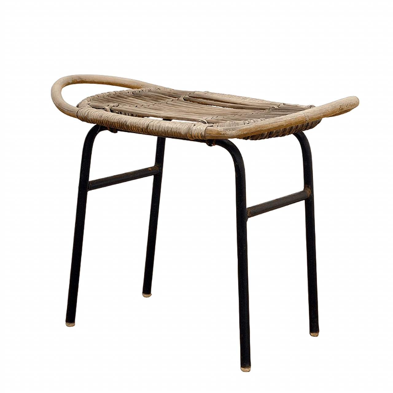 Sgabello in rattan di Alan Fuchs per Uluv, anni '60 1