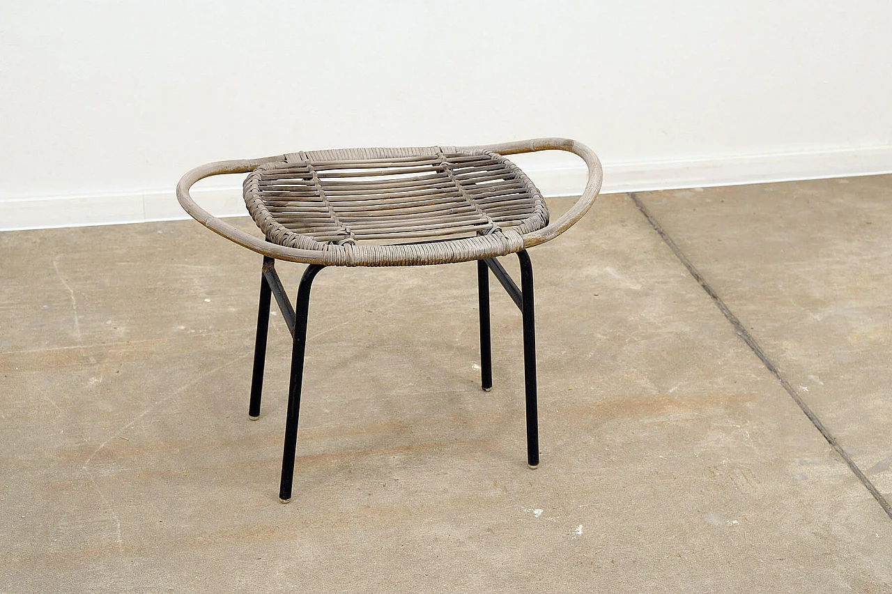 Sgabello in rattan di Alan Fuchs per Uluv, anni '60 2