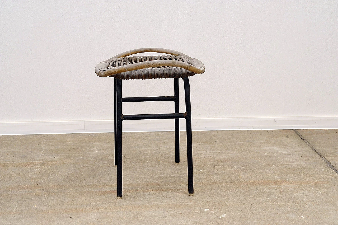 Sgabello in rattan di Alan Fuchs per Uluv, anni '60 5