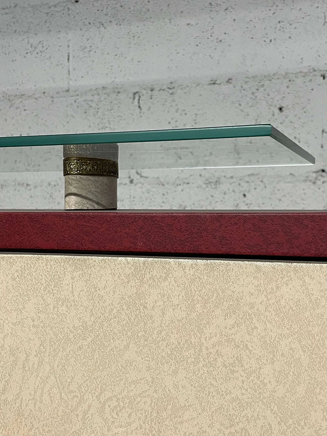 Guardaroba da ingresso in legno rivestito in skai, anni '50 13