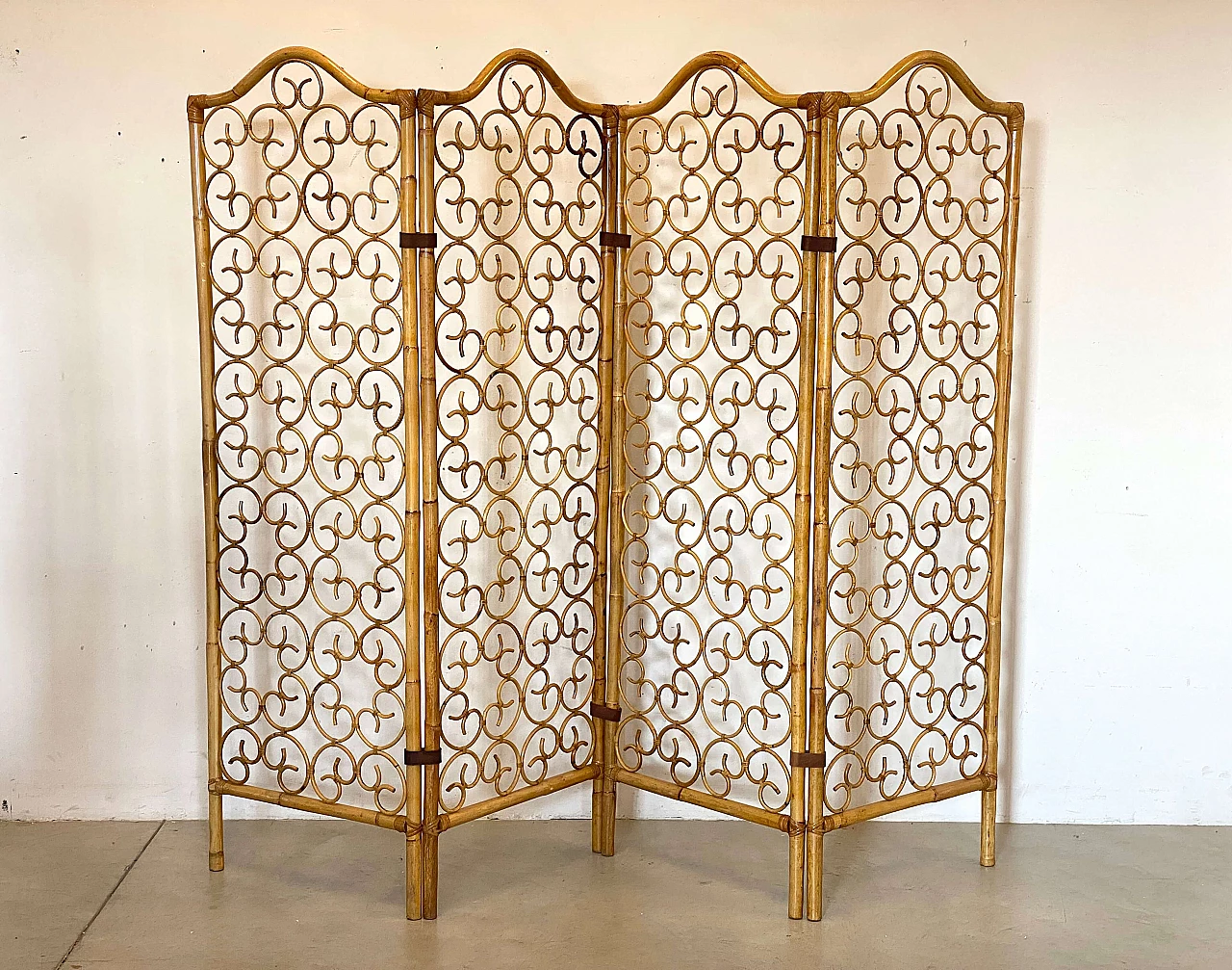 Four-leaf bamboo screen, 1970s 1