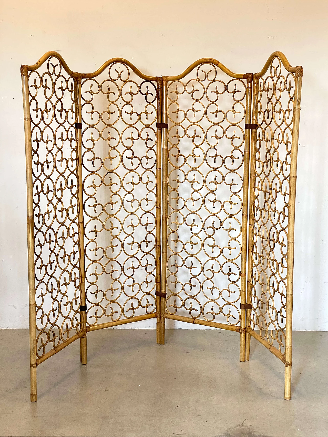 Four-leaf bamboo screen, 1970s 5