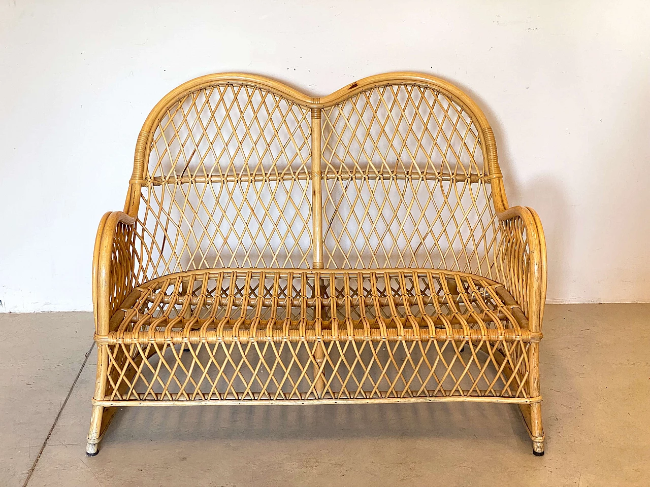 Wicker and bamboo sofa by Gervasoni, 1980s 1