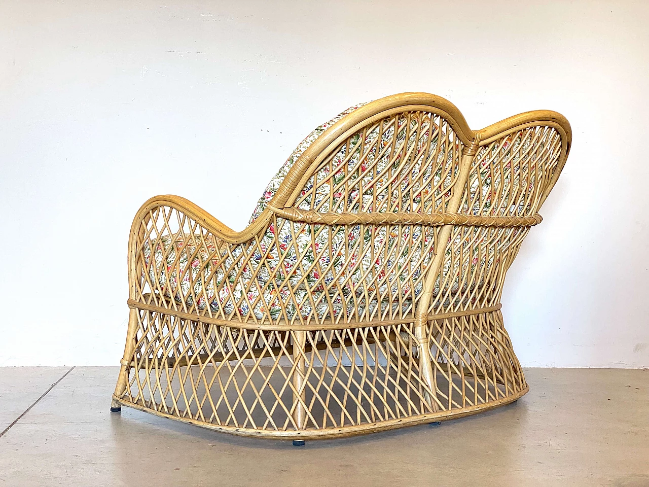 Wicker and bamboo sofa by Gervasoni, 1980s 8
