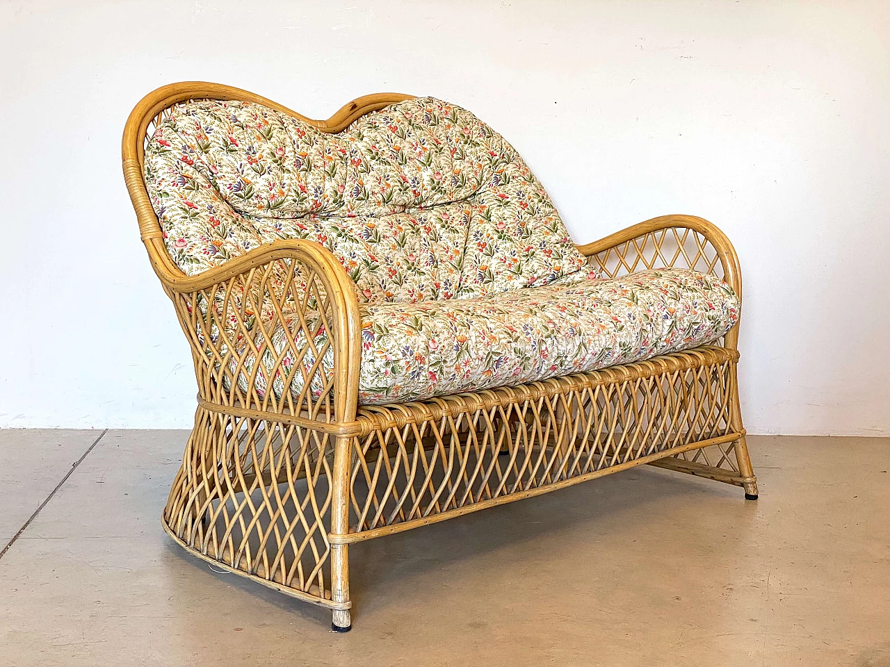 Wicker and bamboo sofa by Gervasoni, 1980s 12