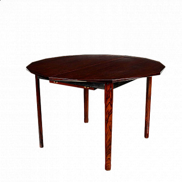 Tavolo allungabile in legno massello con piano impiallacciato legno esotico, anni '60