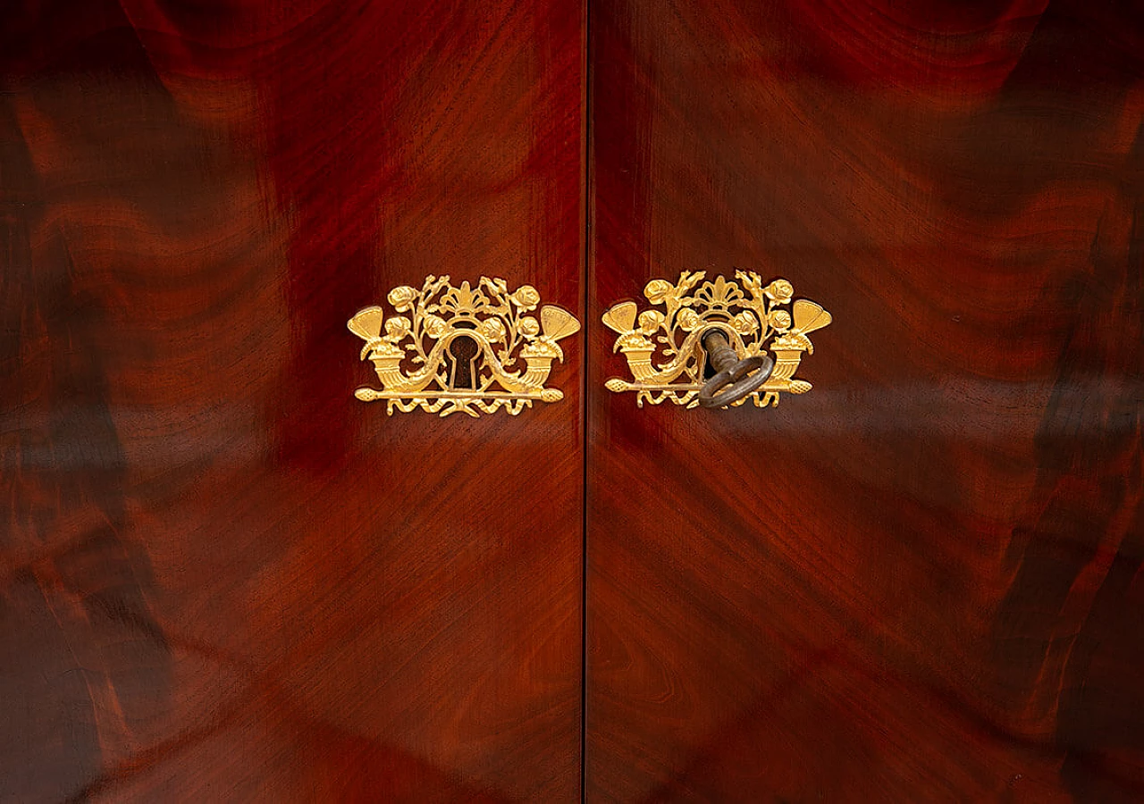 Mahogany feather Empire secrétaire with gilded bronze grafts, 19th century 6