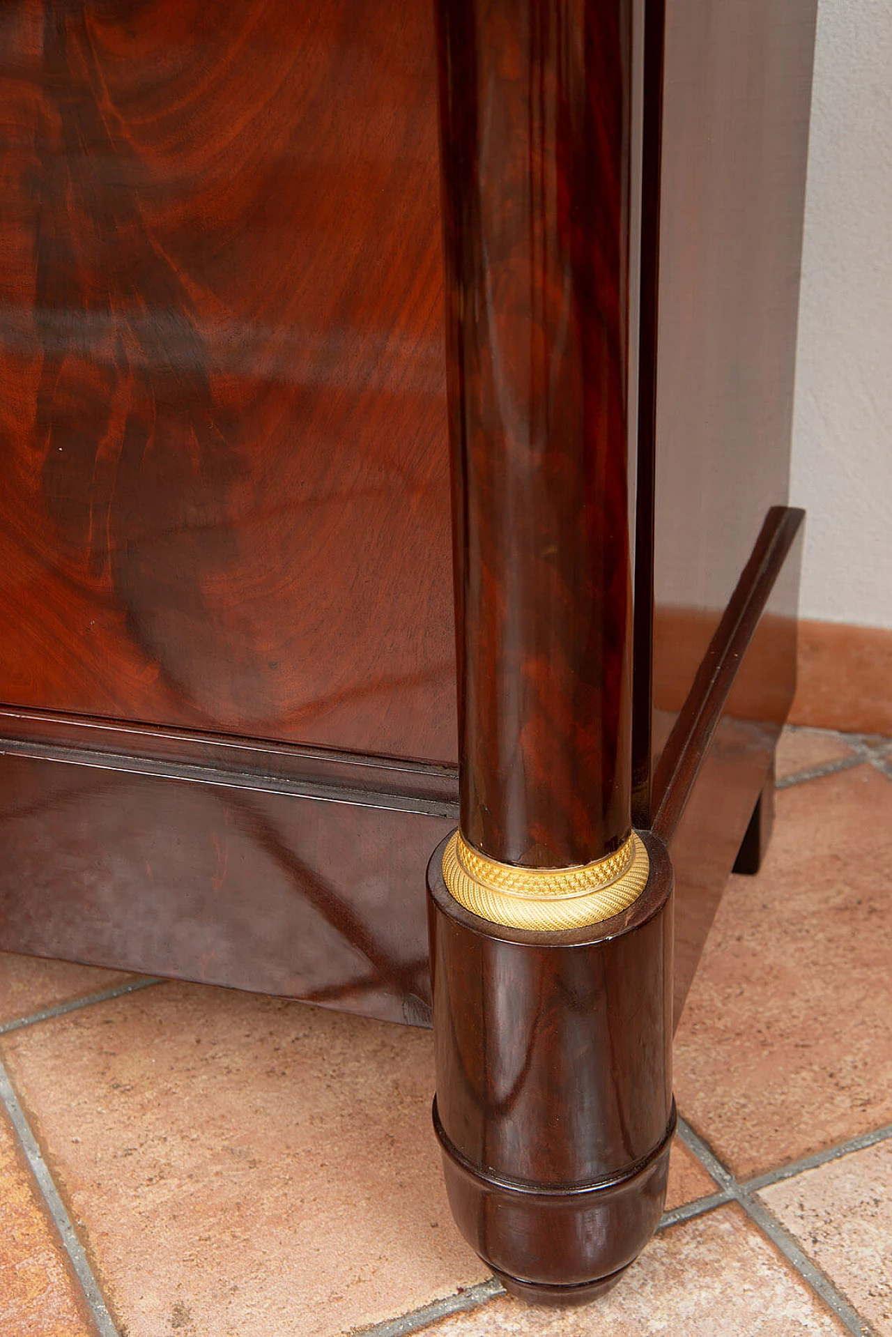 Mahogany feather Empire secrétaire with gilded bronze grafts, 19th century 7