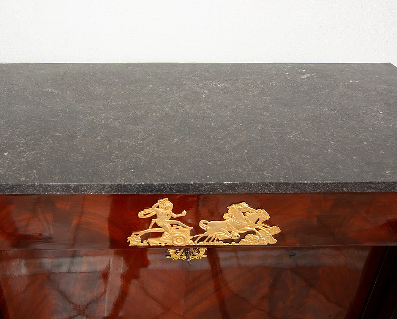 Mahogany feather Empire secrétaire with gilded bronze grafts, 19th century 8